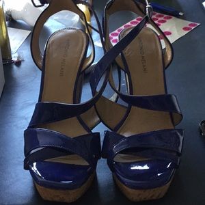 Blue Antonio Melani Wedge Heels